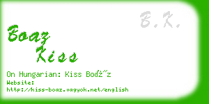 boaz kiss business card